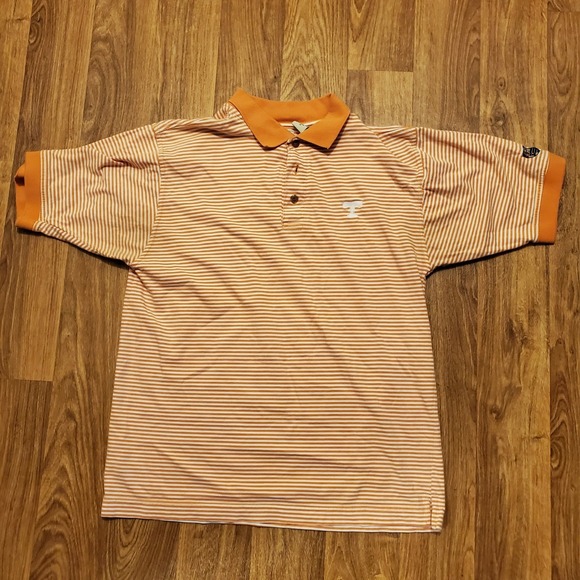 Vintage Tennessee Vols Polo Shirt Men Medium Striped Orange Joe College Sports - Picture 2 of 6